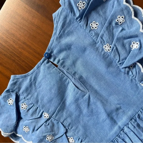 CAT & JACK | NWT Blue chambray eyelet dress NWT 3T - Picture 5 of 5